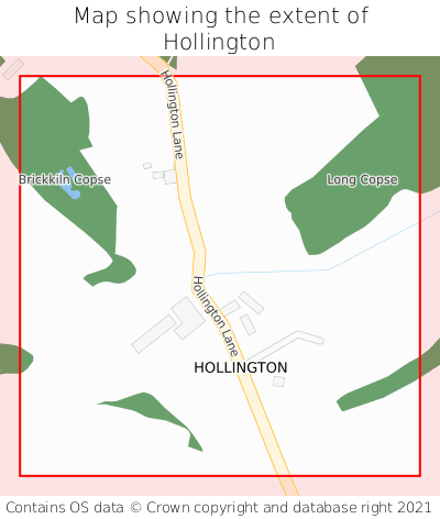 Map showing extent of Hollington as bounding box