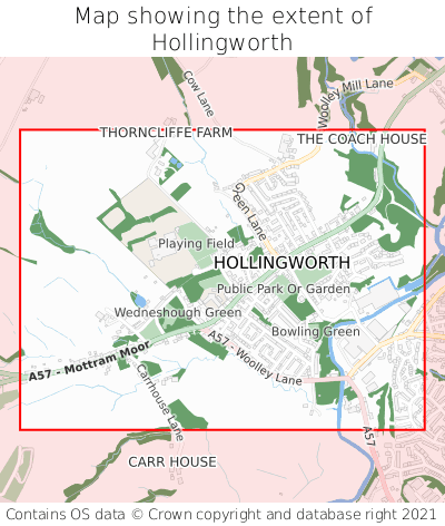 Map showing extent of Hollingworth as bounding box