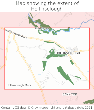 Map showing extent of Hollinsclough as bounding box
