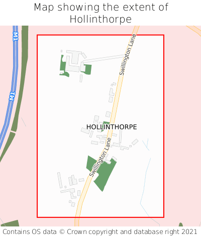 Map showing extent of Hollinthorpe as bounding box