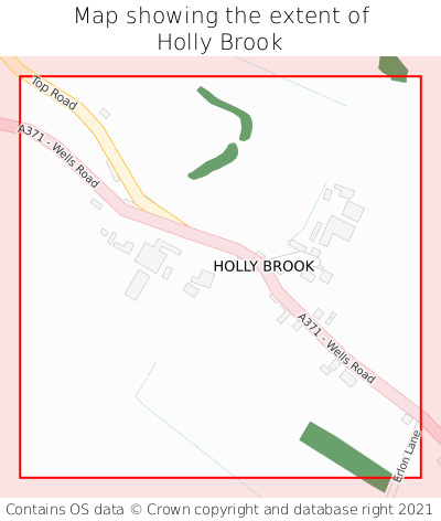Map showing extent of Holly Brook as bounding box