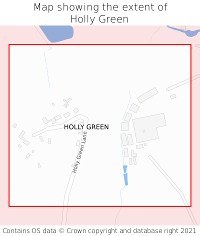 Map showing extent of Holly Green as bounding box
