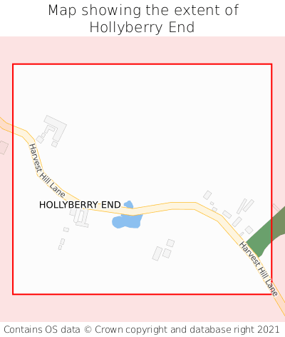 Map showing extent of Hollyberry End as bounding box