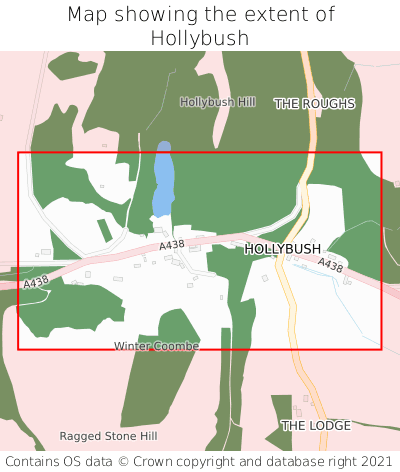 Map showing extent of Hollybush as bounding box