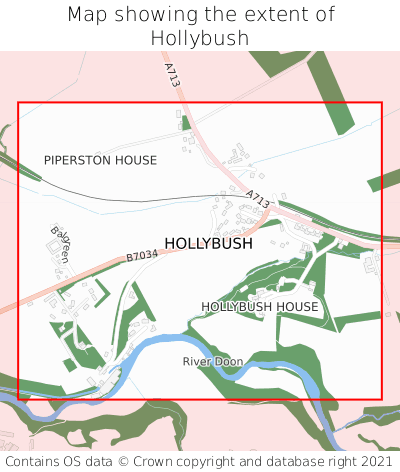 Map showing extent of Hollybush as bounding box