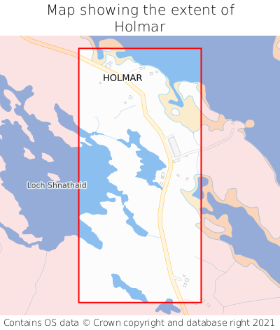 Map showing extent of Holmar as bounding box