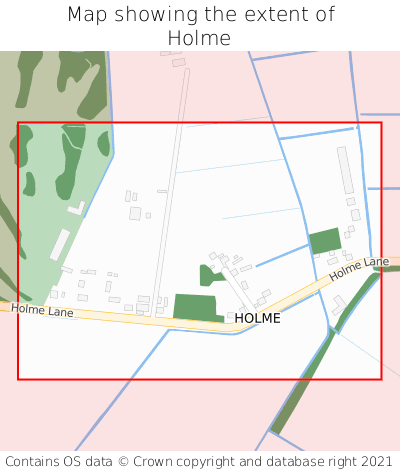 Map showing extent of Holme as bounding box