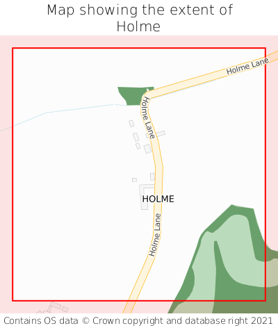 Map showing extent of Holme as bounding box