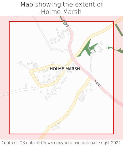 Map showing extent of Holme Marsh as bounding box