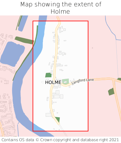 Map showing extent of Holme as bounding box