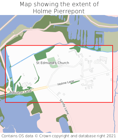 Map showing extent of Holme Pierrepont as bounding box