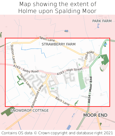 Map showing extent of Holme upon Spalding Moor as bounding box