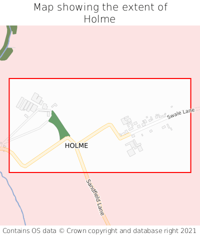 Map showing extent of Holme as bounding box