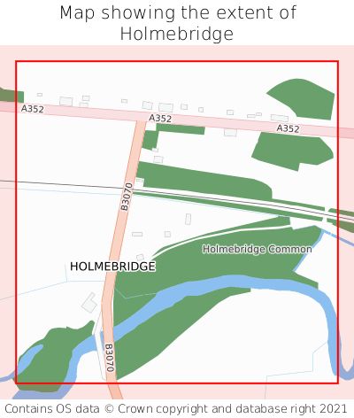 Map showing extent of Holmebridge as bounding box