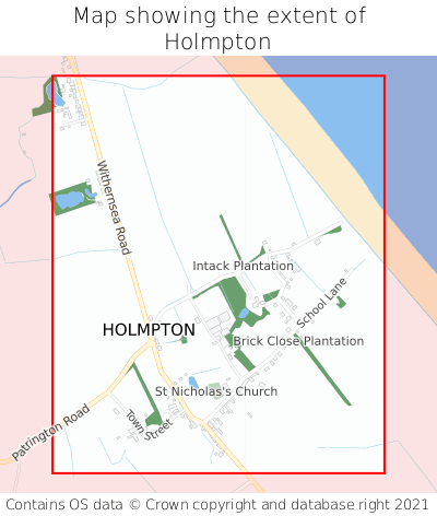 Map showing extent of Holmpton as bounding box
