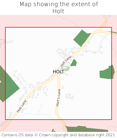 Map showing extent of Holt as bounding box