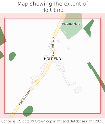 Map showing extent of Holt End as bounding box