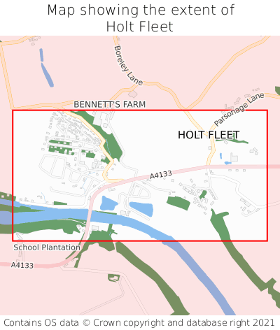 Map showing extent of Holt Fleet as bounding box