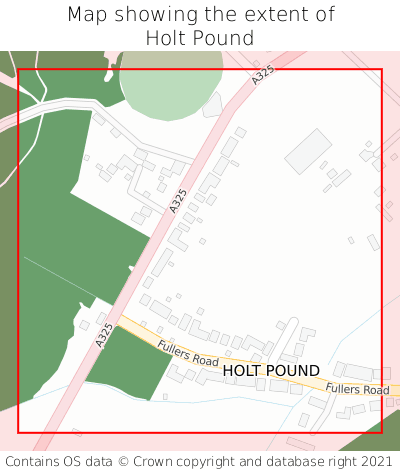 Map showing extent of Holt Pound as bounding box