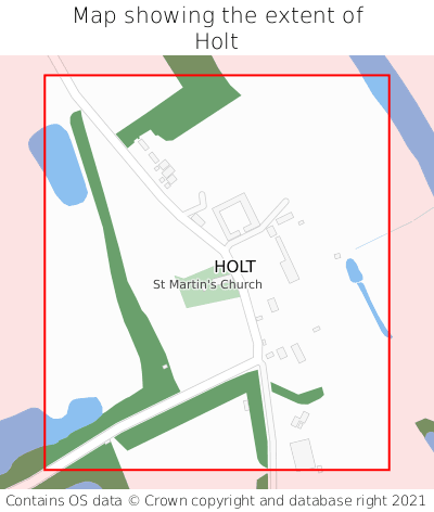 Map showing extent of Holt as bounding box