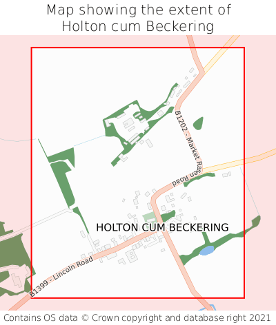 Map showing extent of Holton cum Beckering as bounding box