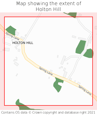 Map showing extent of Holton Hill as bounding box