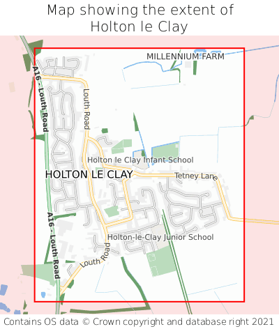 Map showing extent of Holton le Clay as bounding box