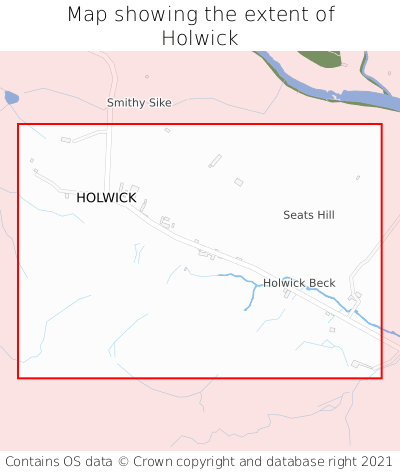 Map showing extent of Holwick as bounding box