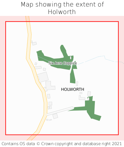 Map showing extent of Holworth as bounding box