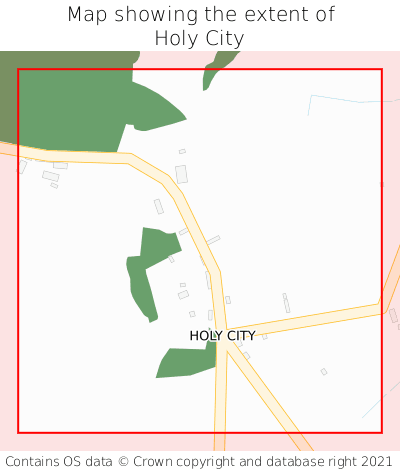 Map showing extent of Holy City as bounding box