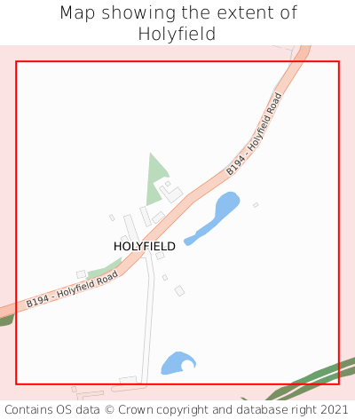 Map showing extent of Holyfield as bounding box