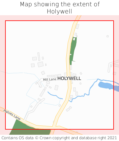 Map showing extent of Holywell as bounding box