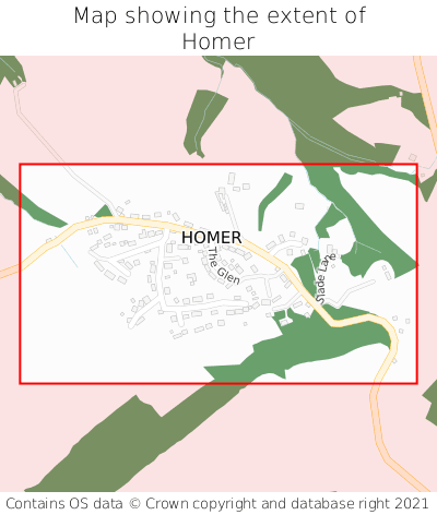 Map showing extent of Homer as bounding box
