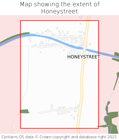 Map showing extent of Honeystreet as bounding box