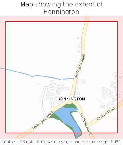 Map showing extent of Honnington as bounding box