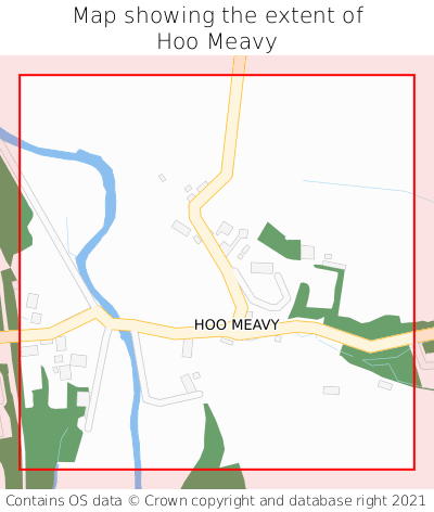Map showing extent of Hoo Meavy as bounding box