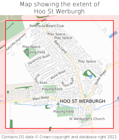 Map showing extent of Hoo St Werburgh as bounding box