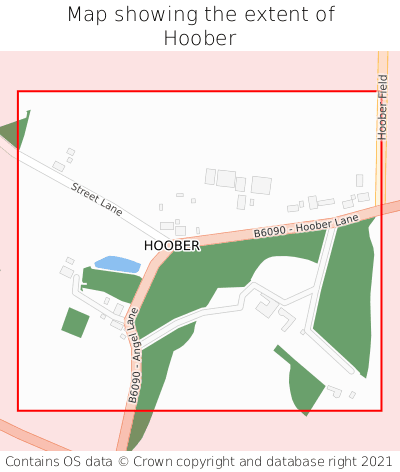 Map showing extent of Hoober as bounding box