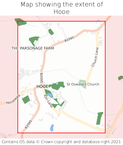 Map showing extent of Hooe as bounding box