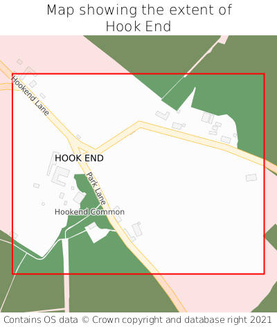 Map showing extent of Hook End as bounding box