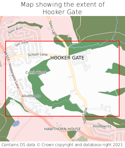 Map showing extent of Hooker Gate as bounding box