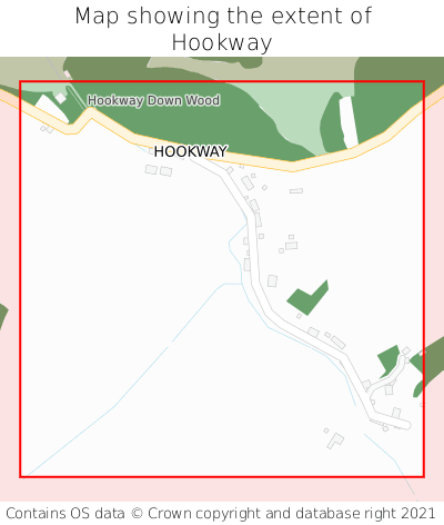 Map showing extent of Hookway as bounding box
