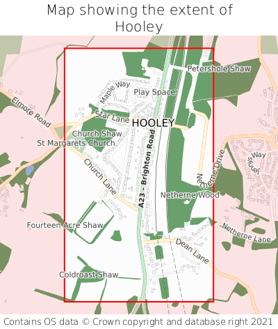Map showing extent of Hooley as bounding box