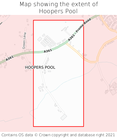 Map showing extent of Hoopers Pool as bounding box