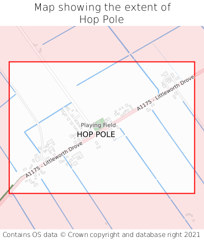 Map showing extent of Hop Pole as bounding box