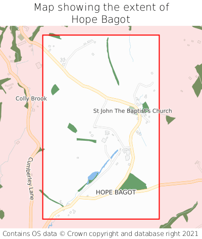 Map showing extent of Hope Bagot as bounding box