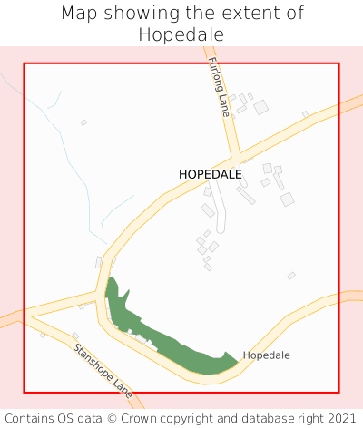 Map showing extent of Hopedale as bounding box