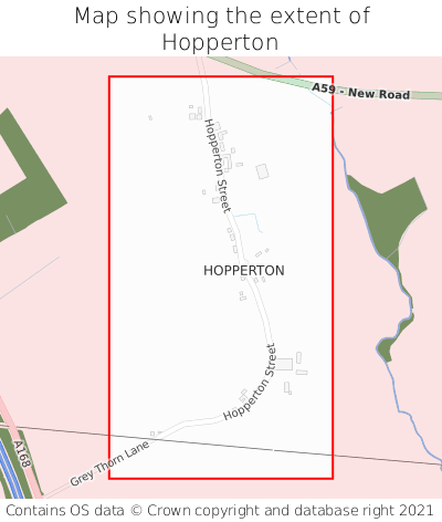 Map showing extent of Hopperton as bounding box