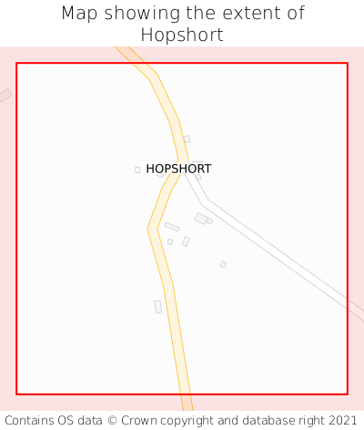 Map showing extent of Hopshort as bounding box