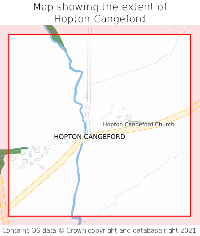 Map showing extent of Hopton Cangeford as bounding box